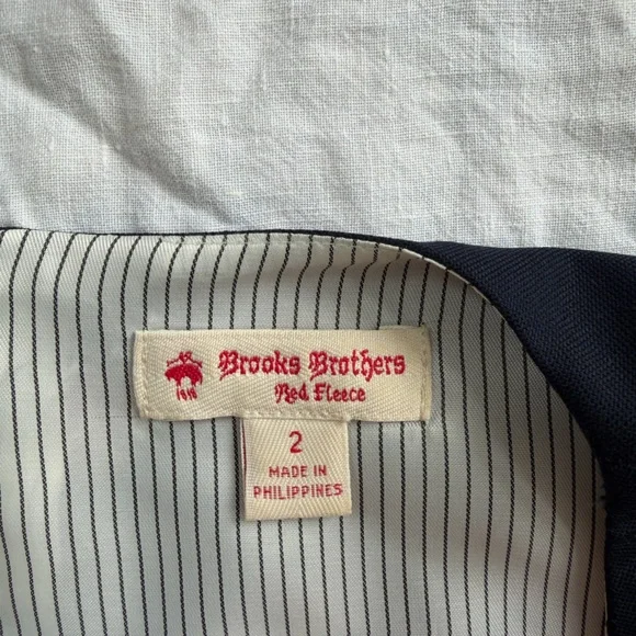 Brooks Brothers Navy Sheath Dress with Red Floral Embroidery - Picture 2 of 2